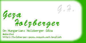 geza holzberger business card